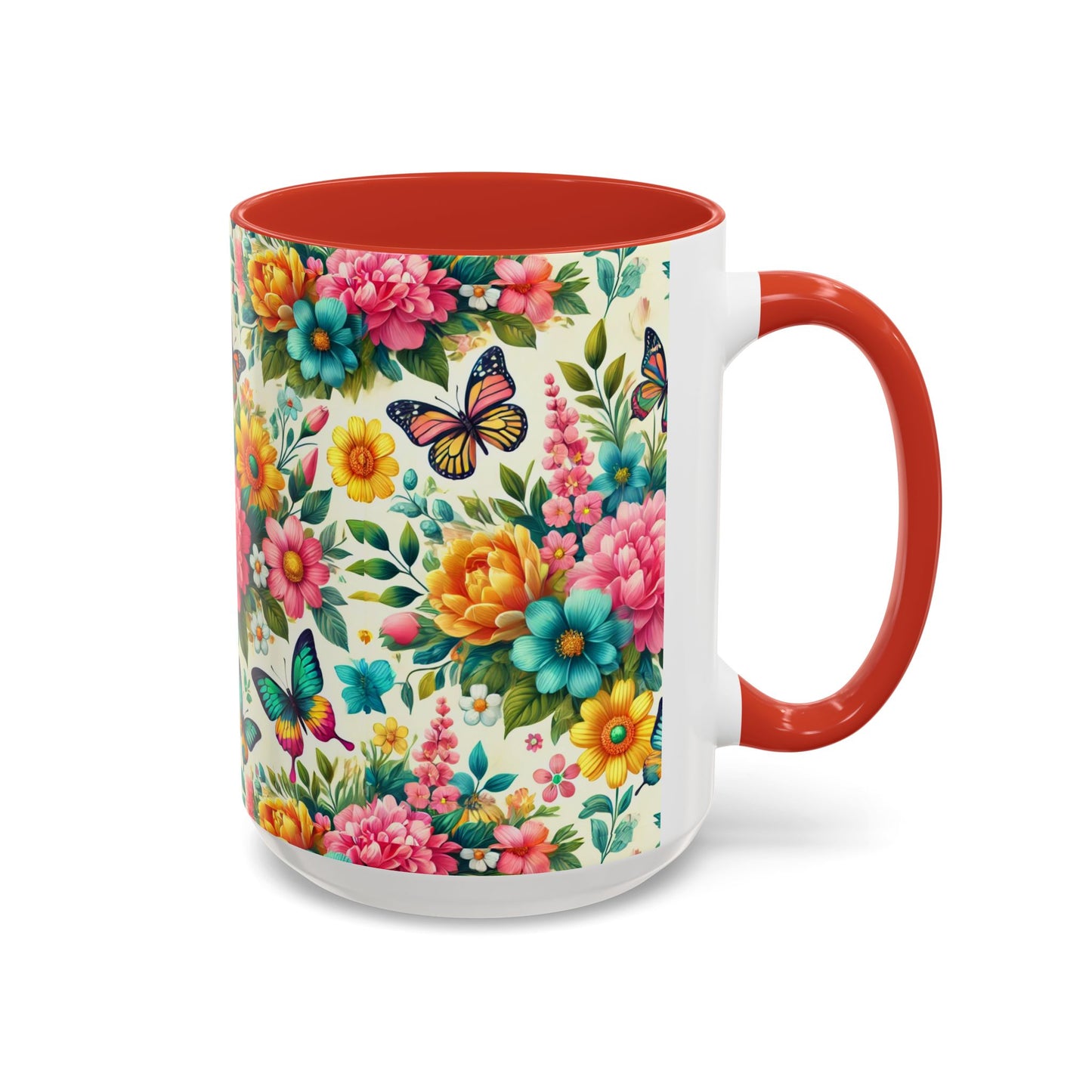 Vibrant Floral Accent Coffee Mug - Perfect for Springtime Sips