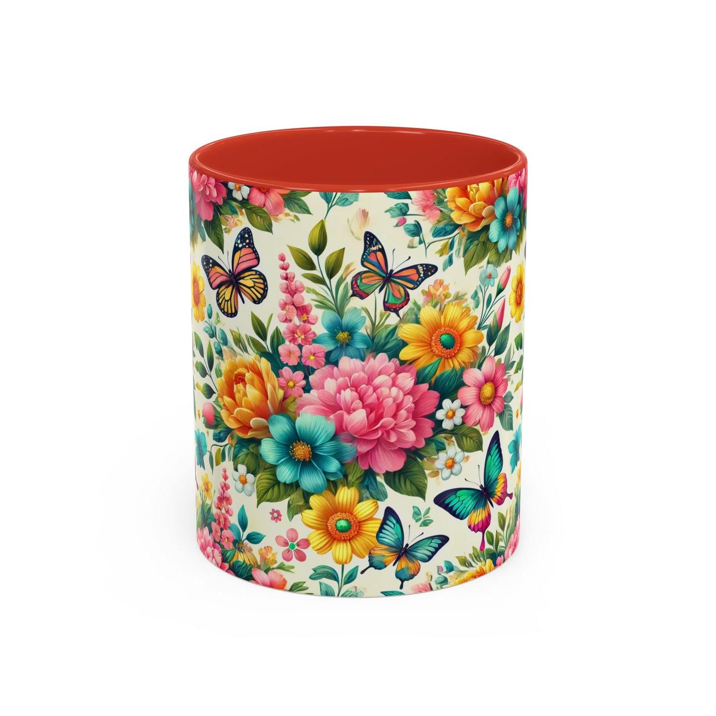 Vibrant Floral Accent Coffee Mug - Perfect for Springtime Sips