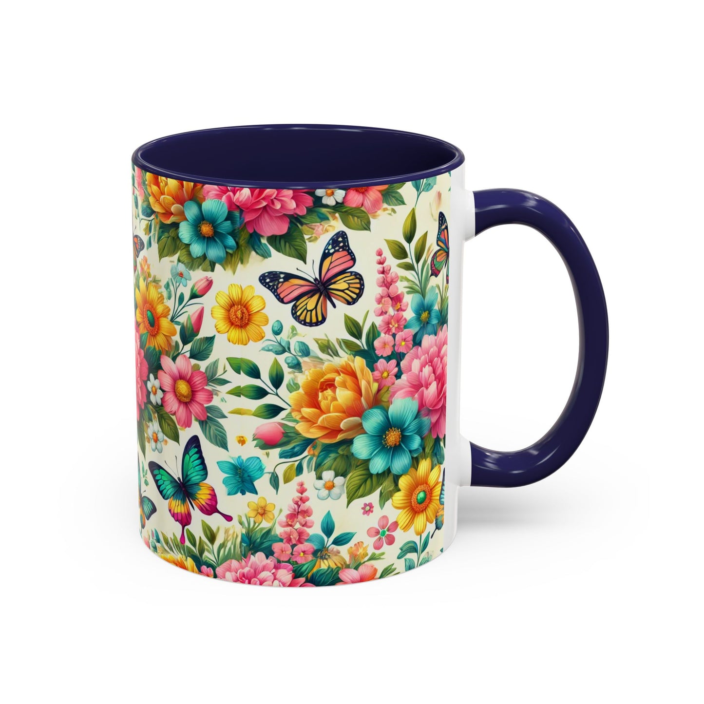 Vibrant Floral Accent Coffee Mug - Perfect for Springtime Sips