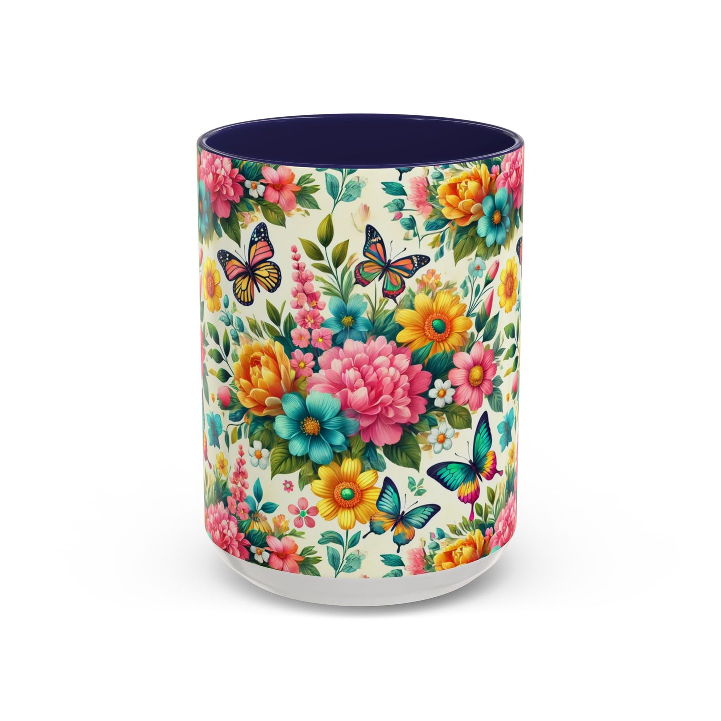 Vibrant Floral Accent Coffee Mug - Perfect for Springtime Sips