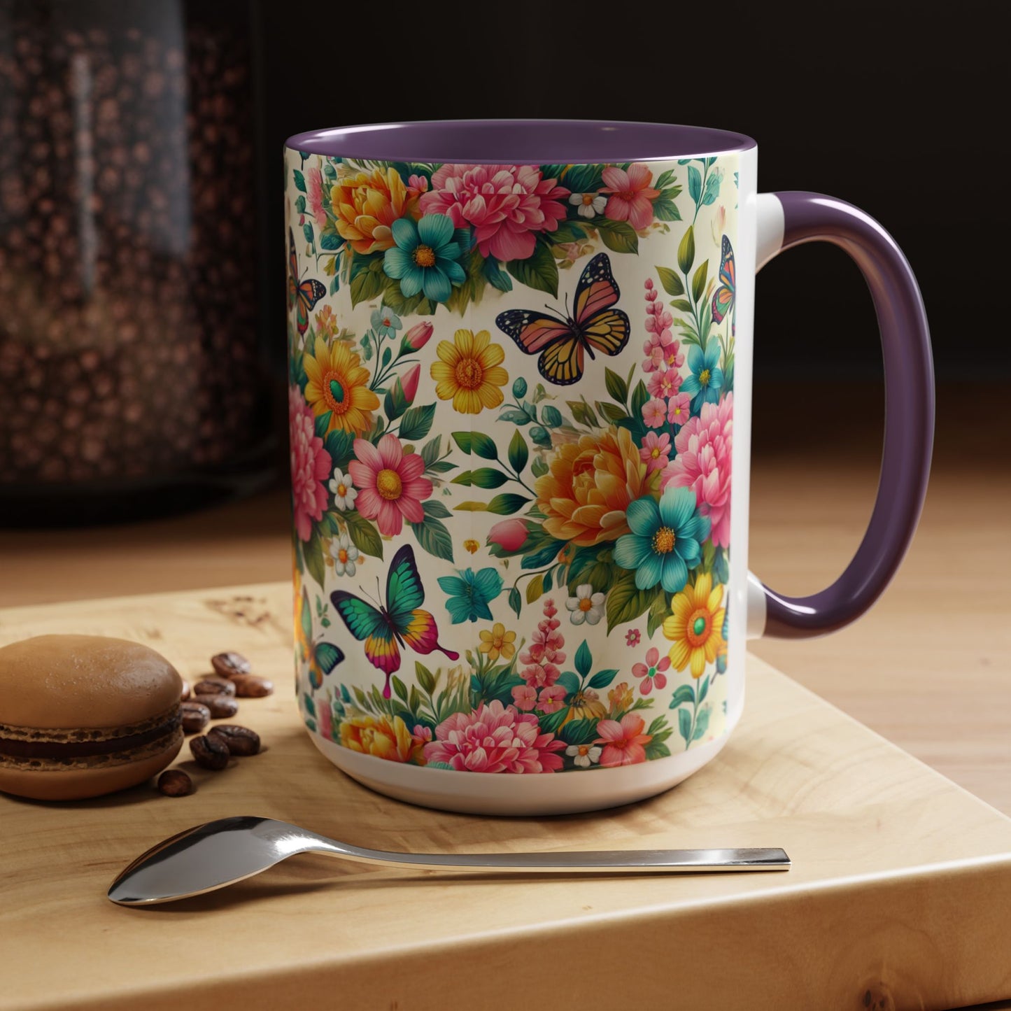 Vibrant Floral Accent Coffee Mug - Perfect for Springtime Sips