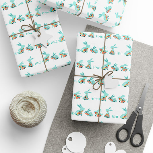 Whimsical Bunny Wrapping Paper for Easter & Spring Celebrations